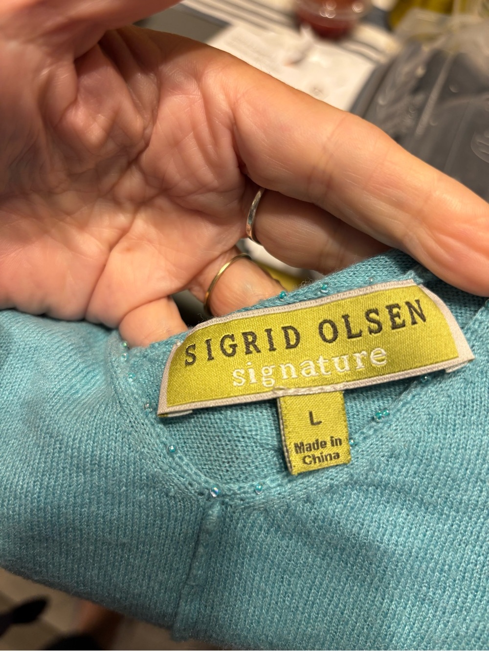 Sigrid Olsen Signature Seafoam Light Sweater